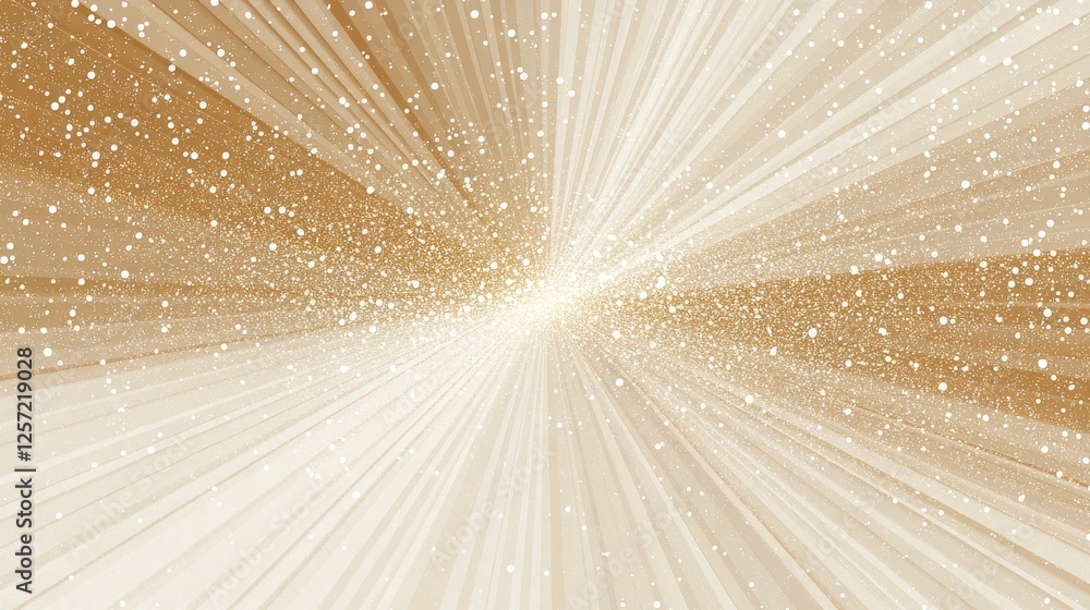 Poster golden burst with sparkling particles emanating from central point