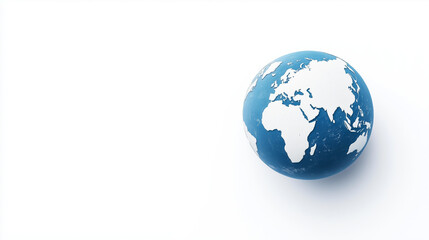 Fototapeta premium Blue Globe: A stylized blue globe, a simple yet powerful visual representation of our interconnected world, against a clean background.