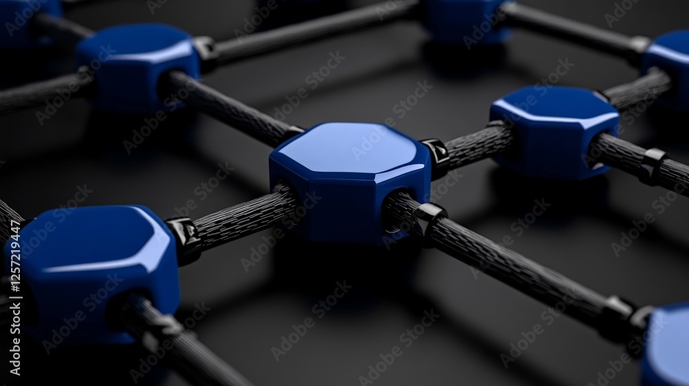 Aufkleber abstract 3d concept of nodes and connections in technology network