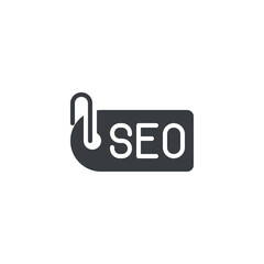Price tag with SEO written vector icon