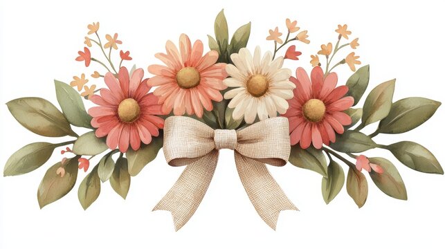 Pastel Floral Arrangement with Bow