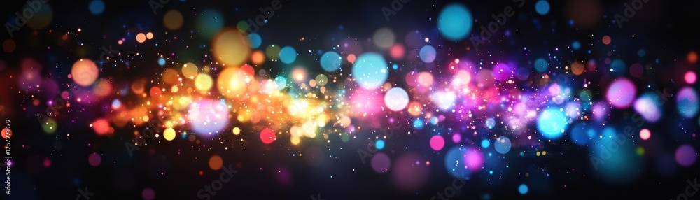 Aufkleber colorful lights glowing on a black background creating an abstract artistic display of vibrant hues