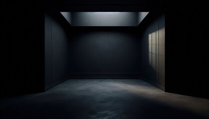 Fototapeta premium Light in the dark room structure space abstract architecture minimalist concept