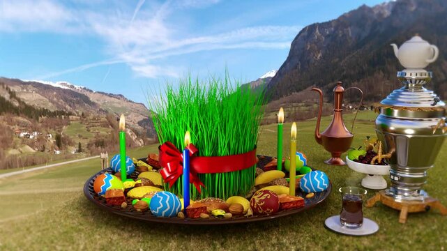Nowruz holiday greeting card. Novruz bayram background 