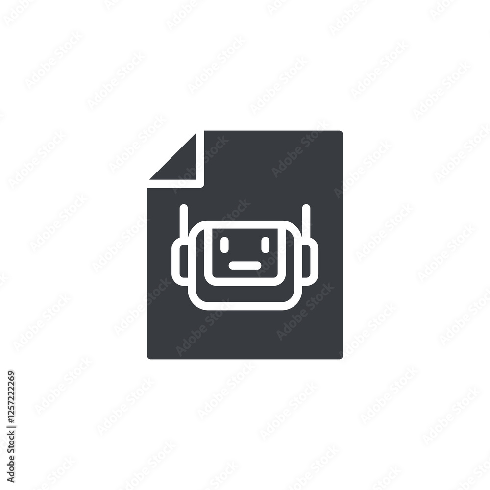 Aufkleber robot head with a document vector icon