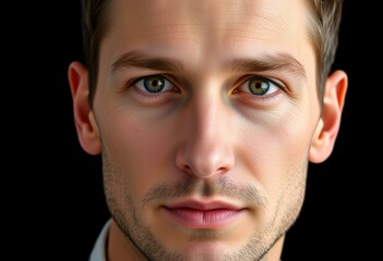 Fototapeta premium Male portrait on black background