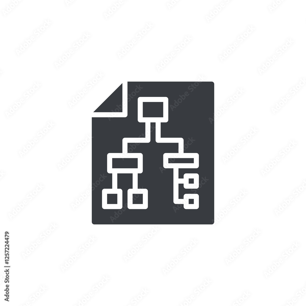 Poster a document with a hierarchical tree vector icon