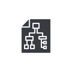 A document with a hierarchical tree vector icon