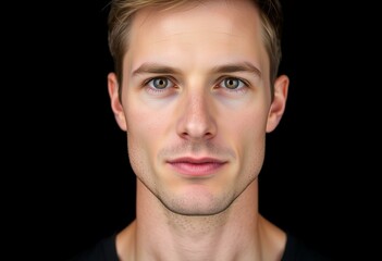 Fototapeta premium Male portrait on black background