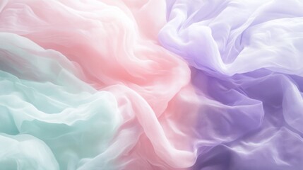 Obraz premium Soft pastel fabric drapes in gentle flowing ethereal folds