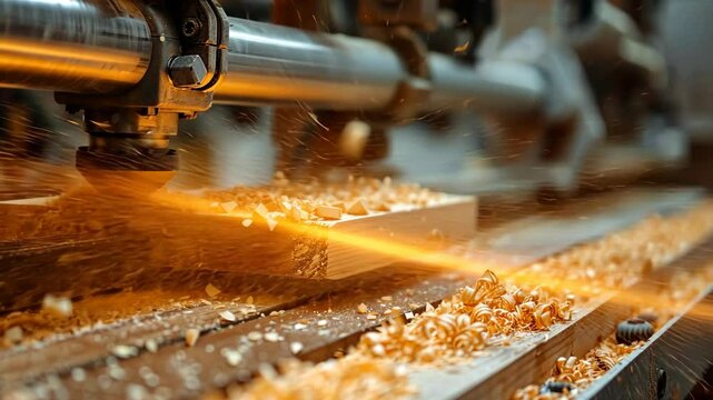 Industrial wood processing with dynamic shavings