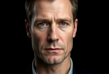 Fototapeta premium Male portrait on black background