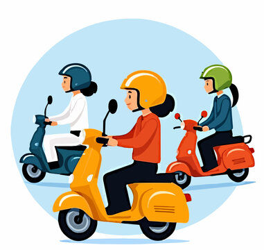 Girls on scooters