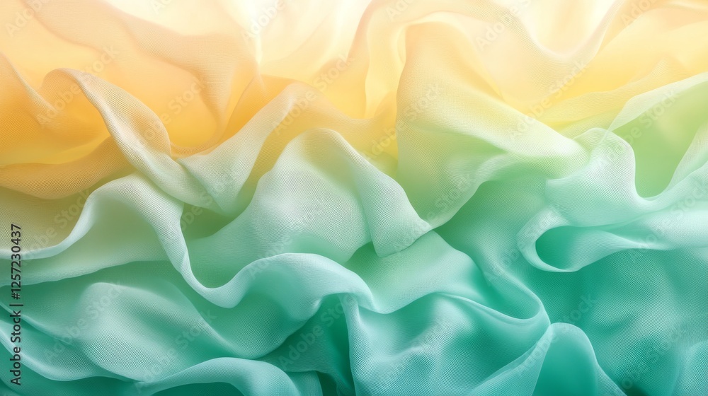 Poster abstract gradient fabric forms delicate and flowing waves