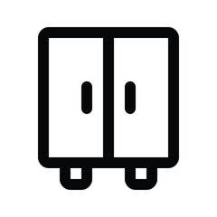Illustration vector graphic icon of Cabinet. Outline Style Icon. Furniture Themed Icon. Vector illustration isolated on white background. Perfect for website or application design.