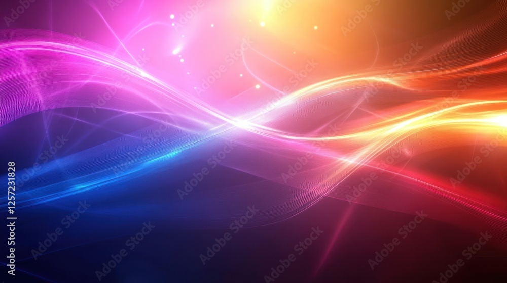 Poster Abstract glowing lines create colorful and vibrant background imagery