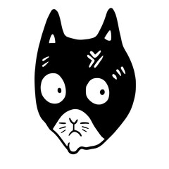 Cat, Kitten, Party, Funny, Cute, Doodle, Cartoon, Sketch, Blackwork, Lineart, Whimsical, Minimal, Hat, Silly, Comic, Quirky, Illustration, Ink, Monochrome, Hand-drawn, Feline, Character, Artistic, Pla