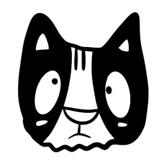 Cat, Kitten, Party, Funny, Cute, Doodle, Cartoon, Sketch, Blackwork, Lineart, Whimsical, Minimal, Hat, Silly, Comic, Quirky, Illustration, Ink, Monochrome, Hand-drawn, Feline, Character, Artistic, Pla