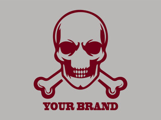 Logo skull vector illustration , crossed bones vector illustration design , logo background skull clipart illustration design and tattoo design