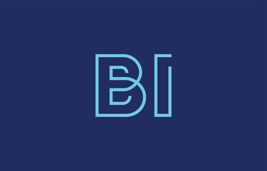 Illustration of creative typography featuring stylized letters B and I with a minimal blue color theme, suitable for branding and graphic design inspiration.