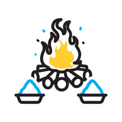 Vector multi color icon for Burning holika