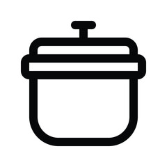 Illustration vector graphic icon of Cookware. Outline Style Icon. Furniture Themed Icon. Vector illustration isolated on white background. Perfect for website or application design.