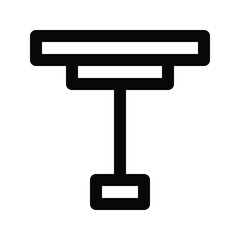 Illustration vector graphic icon of Dining Table. Outline Style Icon. Furniture Themed Icon. Vector illustration isolated on white background. Perfect for website or application design.