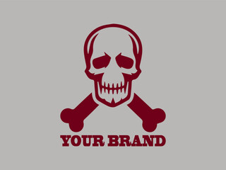 Logo skull vector illustration , crossed bones vector illustration design , logo background skull clipart illustration design and tattoo design