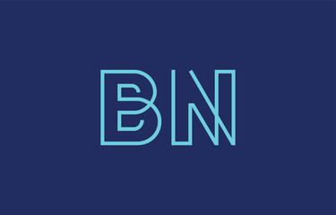 Illustration of creative typography featuring stylized letters B and N with a minimal blue color theme, suitable for branding and graphic design inspiration.