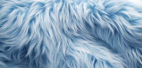 Fototapeta premium Fluffy textures and natural gradients in layered pastel blue fur.