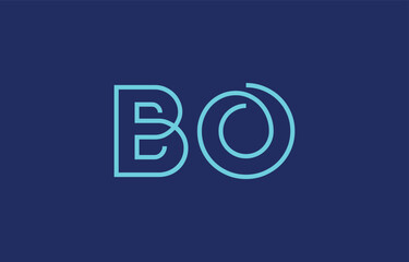 Illustration of creative typography featuring stylized letters B and O with a minimal blue color theme, suitable for branding and graphic design inspiration.