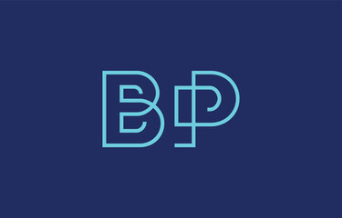 Illustration of creative typography featuring stylized letters B and P with a minimal blue color theme, suitable for branding and graphic design inspiration.