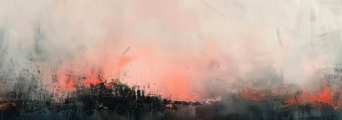 Abstract Painting With Dynamic Brushstrokes & A Blend Of Peach, Gray & Black. Ideal For Backgrounds, Art Projects, And Adding A Modern Touch.