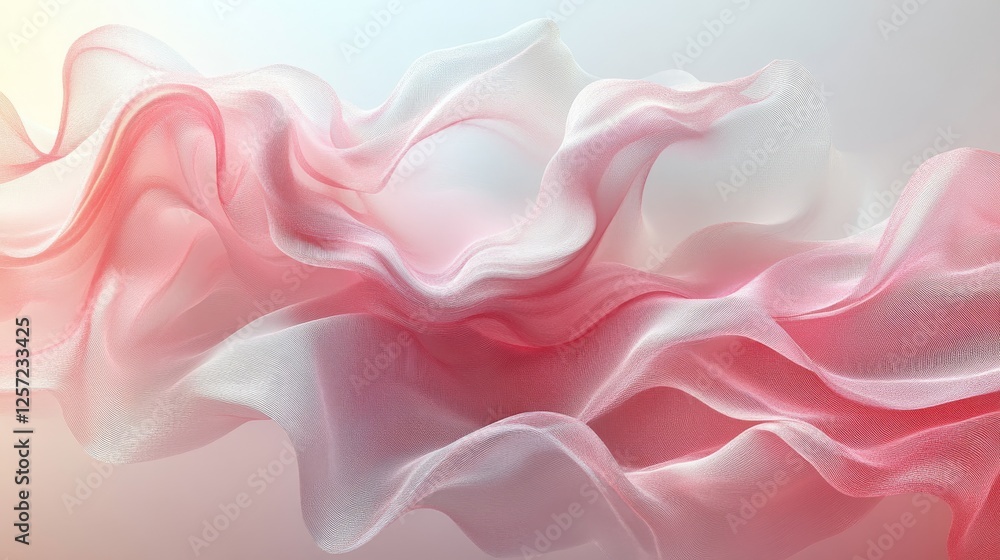 Poster flowing translucent fabric creates an elegant abstract visual display