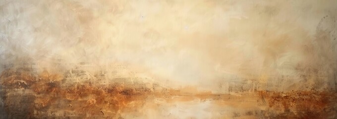 Abstract Landscape Painting With Warm Neutral Tones. Evokes Serenity And The Beauty Of Nature. Ideal For Backgrounds And Artistic Compositions.