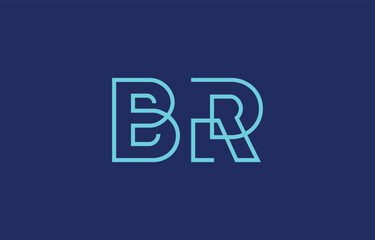 Illustration of creative typography featuring stylized letters B and R with a minimal blue color theme, suitable for branding and graphic design inspiration.