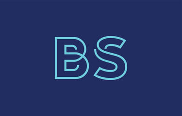 Illustration of creative typography featuring stylized letters B and S with a minimal blue color theme, suitable for branding and graphic design inspiration.