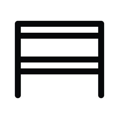 Illustration vector graphic icon of Shoe Rack. Outline Style Icon. Furniture Themed Icon. Vector illustration isolated on white background. Perfect for website or application design.