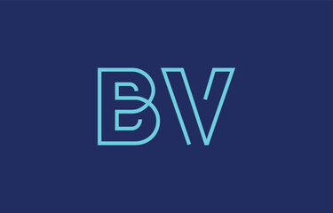 Illustration of creative typography featuring stylized letters B and V with a minimal blue color theme, suitable for branding and graphic design inspiration.