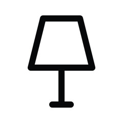 Illustration vector graphic icon of Table Lamp. Outline Style Icon. Furniture Themed Icon. Vector illustration isolated on white background. Perfect for website or application design.