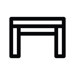 Illustration vector graphic icon of Table. Outline Style Icon. Furniture Themed Icon. Vector illustration isolated on white background. Perfect for website or application design.