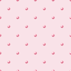 Beads in pastel pink color. Hand drawn minimalistic watercolor seamless pattern on pink for romantic invitations design, coquette core, girls decor, textile, wrapping, fabric and scrapbooking paper.