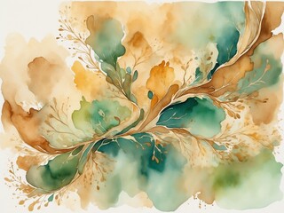 Watercolor illustration of argan branch with ripe nuts.