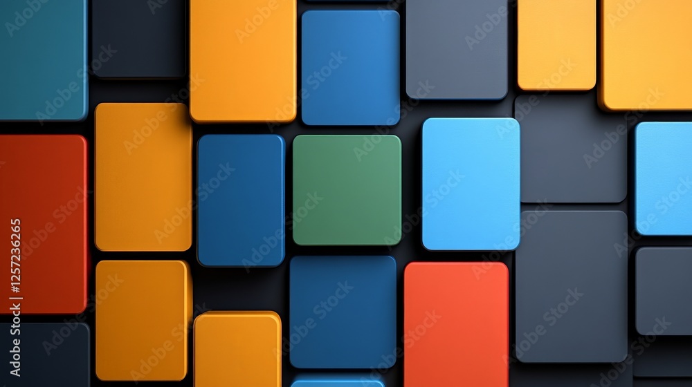 Aufkleber colorful geometric blocks creating a vibrant abstract background design