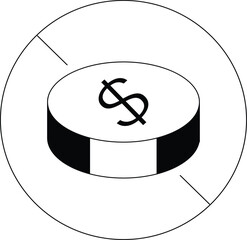 Coins line icon. Cash money, Donation coins, Give tips icon