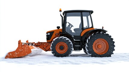snow-removal mini tractor isolated under the white background