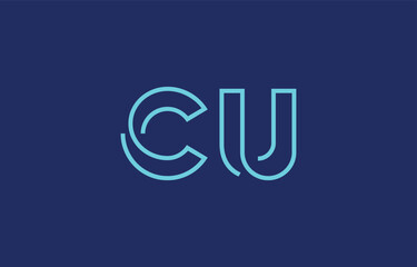 Illustration of creative typography featuring stylized letters C and U with a minimal blue color theme, suitable for branding and graphic design inspiration.