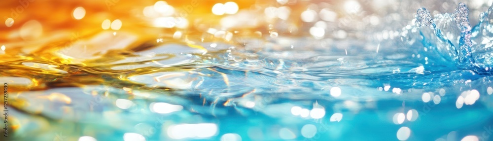 Poster abstract image showing light reflecting off a splash in water