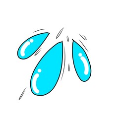 Water tap with falling drop.illustration in flat style