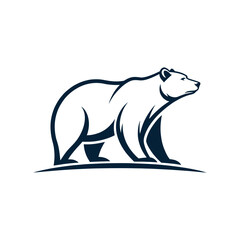 bear silhouette logo vector line art logo design